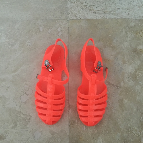 Shoes - Neon Orange Jellies
