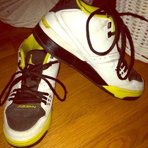 Black/White and Yellow Jordan's