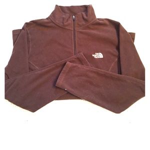 North Face Brown TKA 100 Fleece 1/4 Zip Pullover