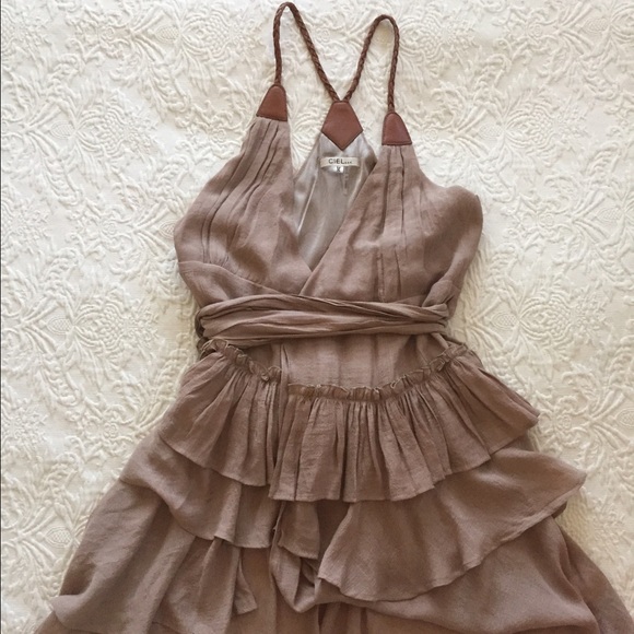 Tan Wrap Dress