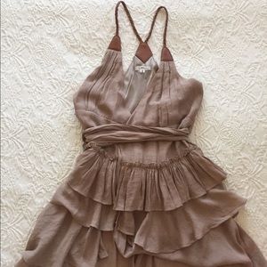 Tan Wrap Dress