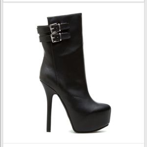 Black platform stiletto bootie