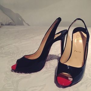 Christian Louboutin, classic black peep toe.