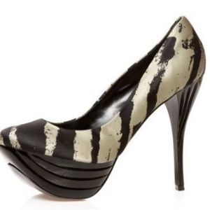 Bebe zebra print heels