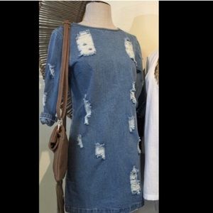 Denim Distressed Dress