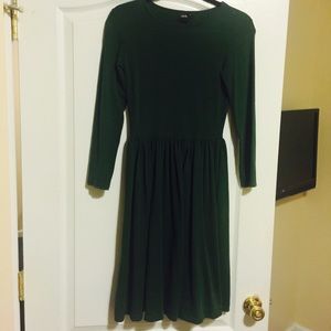 Asos hunter green long sleeve skater dress