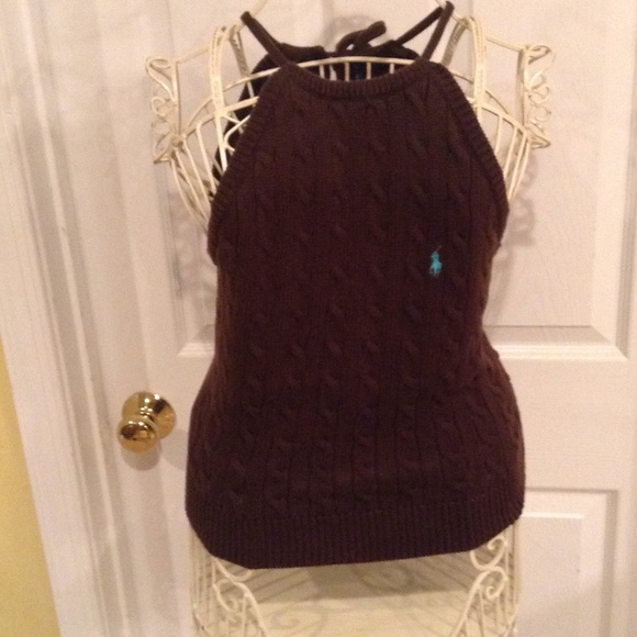 Ralph Lauren Tops - Brown Ralph Lauren Halter Sweater Size M