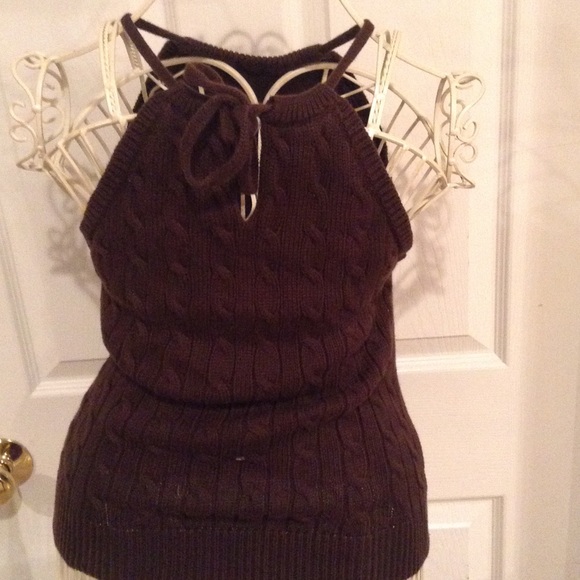 Brown Ralph Lauren Halter Sweater Size M - Picture 3 of 3