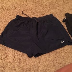 Navy Nike running shorts