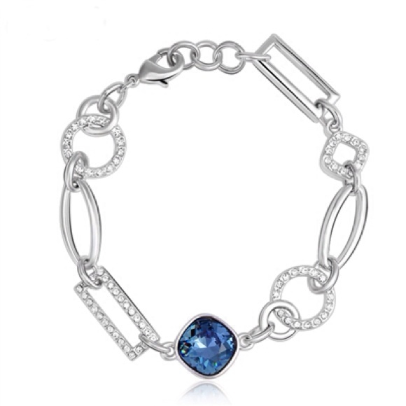 NEW ocean blue Swarovski crystal pavé bracelet
