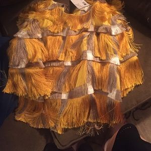 Marco De Vincenzo yellow fringe t shirt