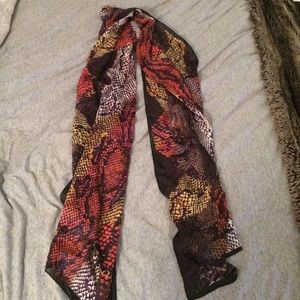 Multi colored snakeskin scarf