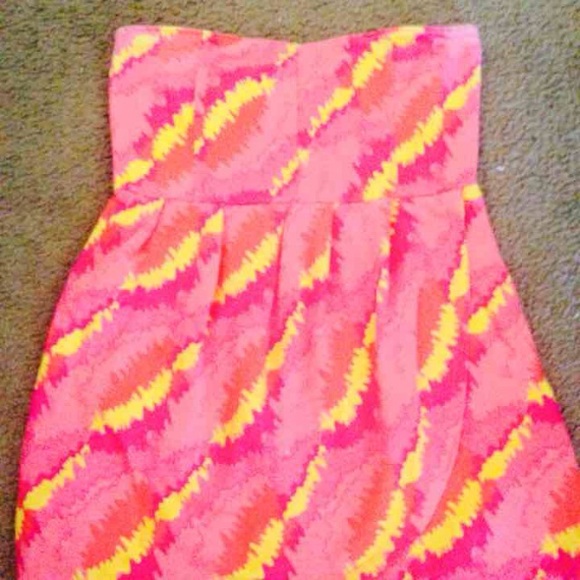 Rue 21 Bright Color strapless dress