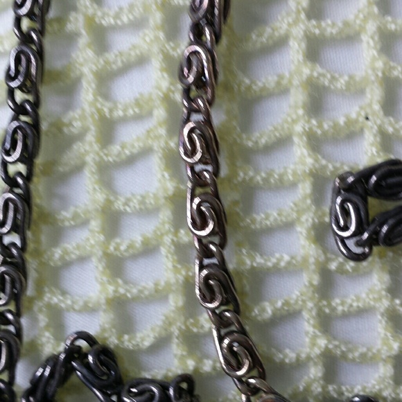 Vintage beaded bag with silver chain strap - Picture 3 of 4