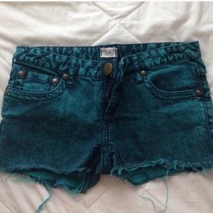 Free People Teal Shorts
