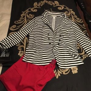 All the rave Black and white striped jacket