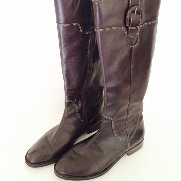 LOFT dark brown boots with contrast stitching - Picture 2 of 4