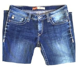 Big Star Embroidered Ultra-Low Denim Capri