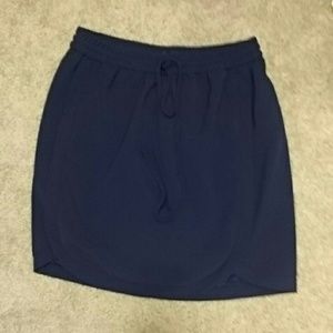 J. Crew Navy Drawstring Skirt