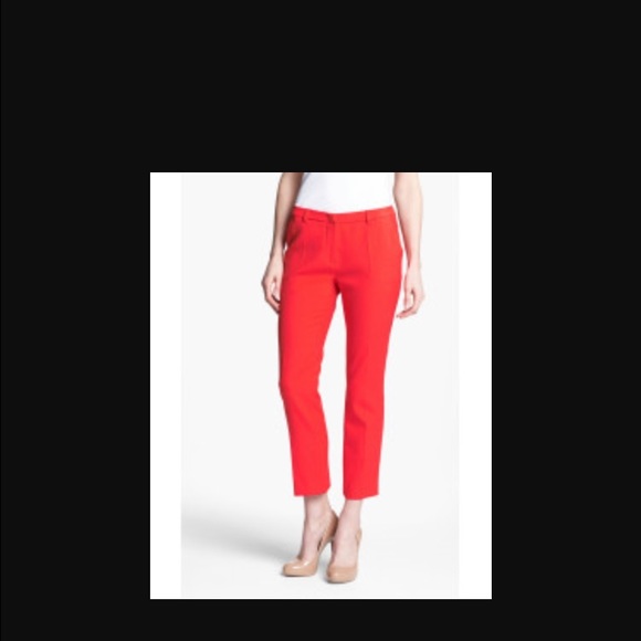 Red cropped Max Mara cotton pants