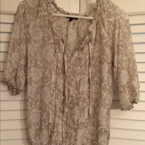 Express Sheer Floral Blouse