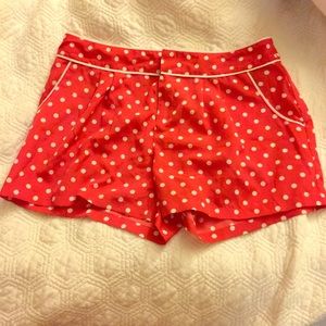 Red polka dot shorts