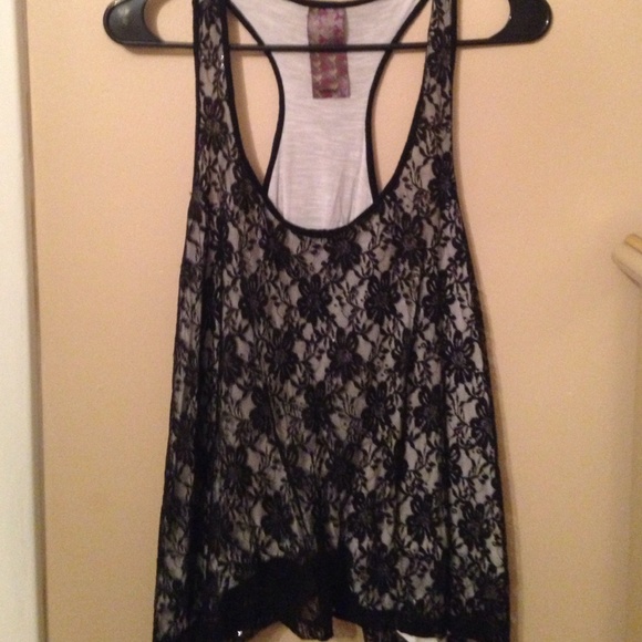 Black Lace Nordstrom Floral Tank
