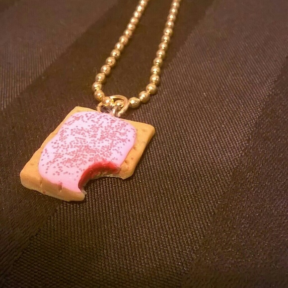 (SOLD) Handmade Cherry Pop Tart Necklace - Picture 2 of 4