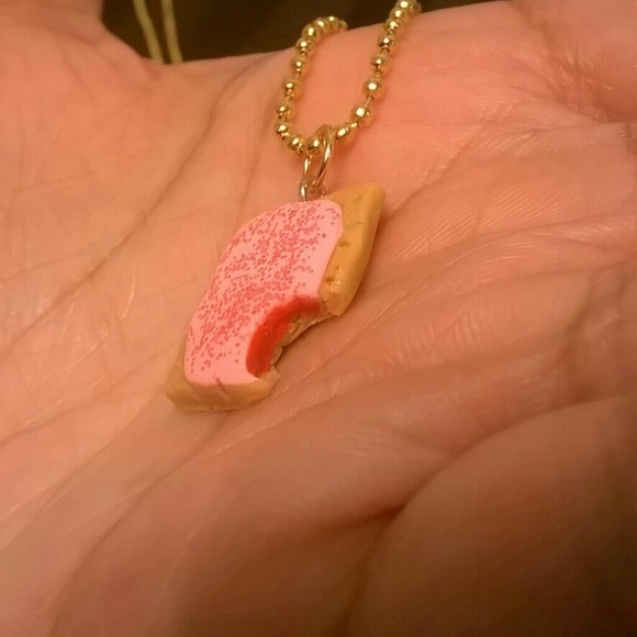 (SOLD) Handmade Cherry Pop Tart Necklace - Picture 3 of 4