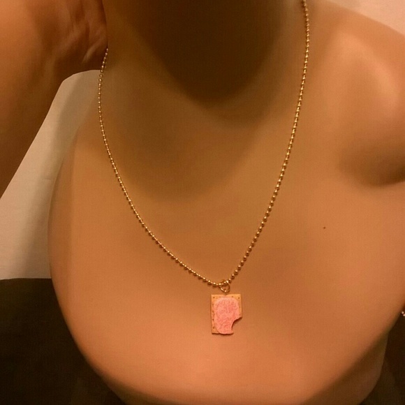 (SOLD) Handmade Cherry Pop Tart Necklace - Picture 4 of 4