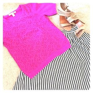 Pink sweater w/ lace detail