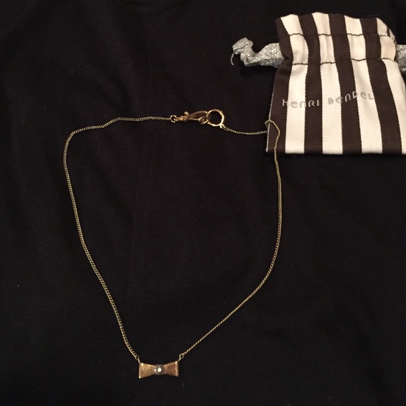 Henri Bendel Gold Bow Necklace