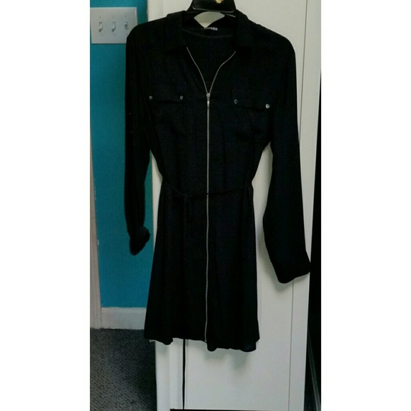Zip up black dress