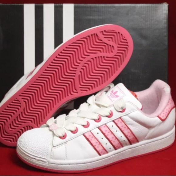 Pink superstar Adidas sneakers