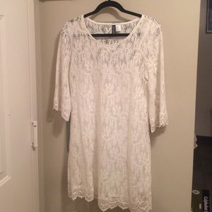 NEW White crochet H&M dress