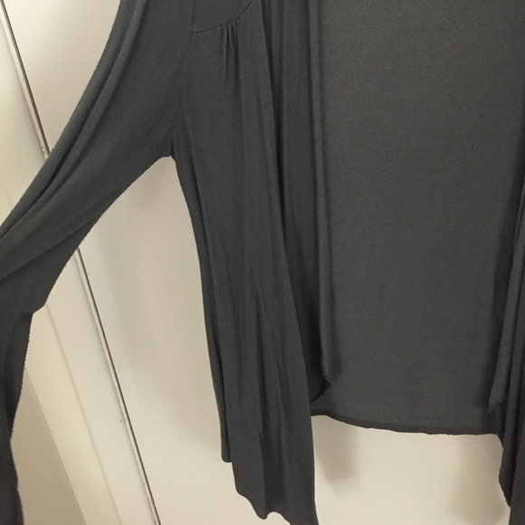 High low grey cotton cardigan - Picture 2 of 4