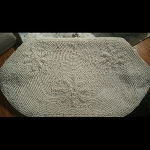 Vintage white beaded bag