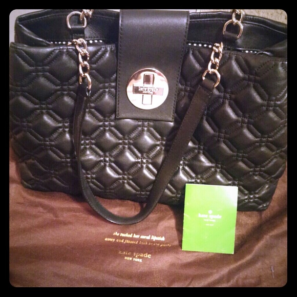 Black leather kate spade hangbag