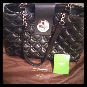 Black leather kate spade hangbag