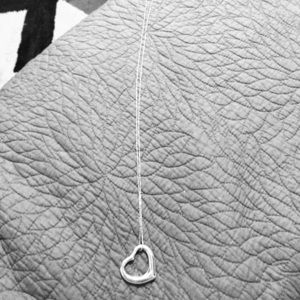 Long Silver Heart Necklace