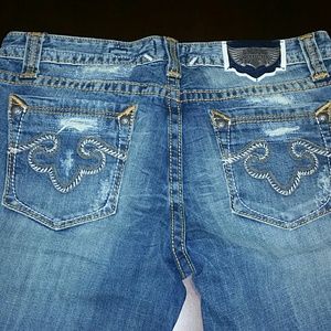 Express Patchwork Rerock Boot cut jeans -