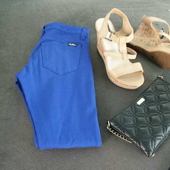 Guess Pants - Royal blue stretch pants from guess