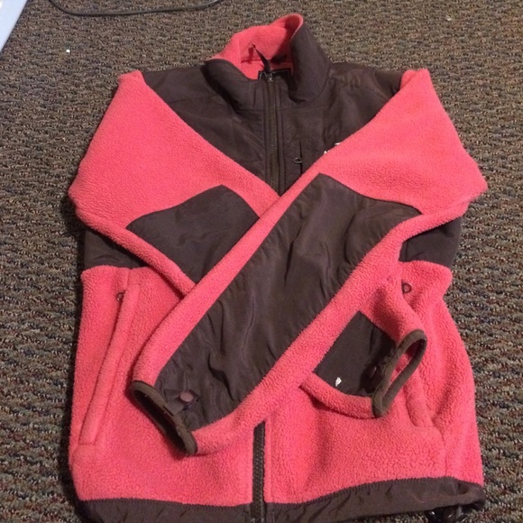 Pink and Brown North Face Fleece Jacket