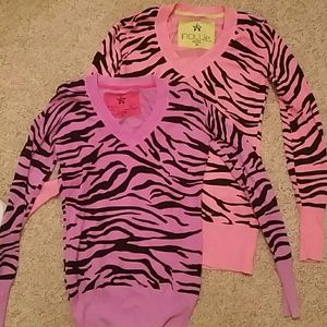 Two zebra print cute for fall or winter sweaters!