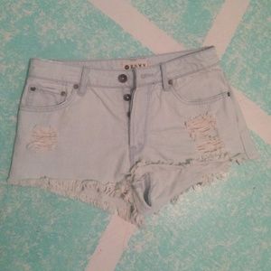 Roxy high wasted light wash shorts