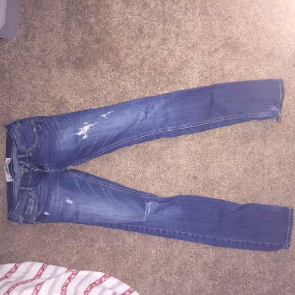 Ripped blue jeans