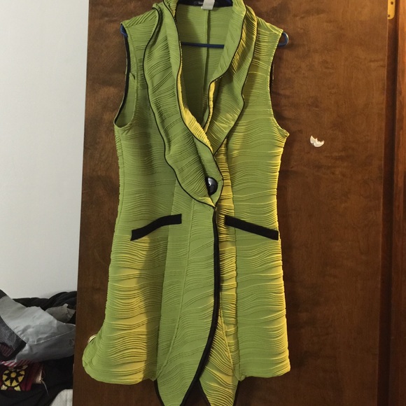 Green and black dressy vest