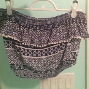 A strapless top