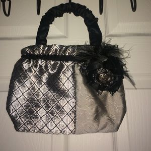 Black and silver boutique formal purse