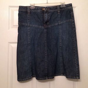 Denim mid length skirt